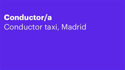 empleo taxi madrid|Trabajo Conductor taxi Madrid